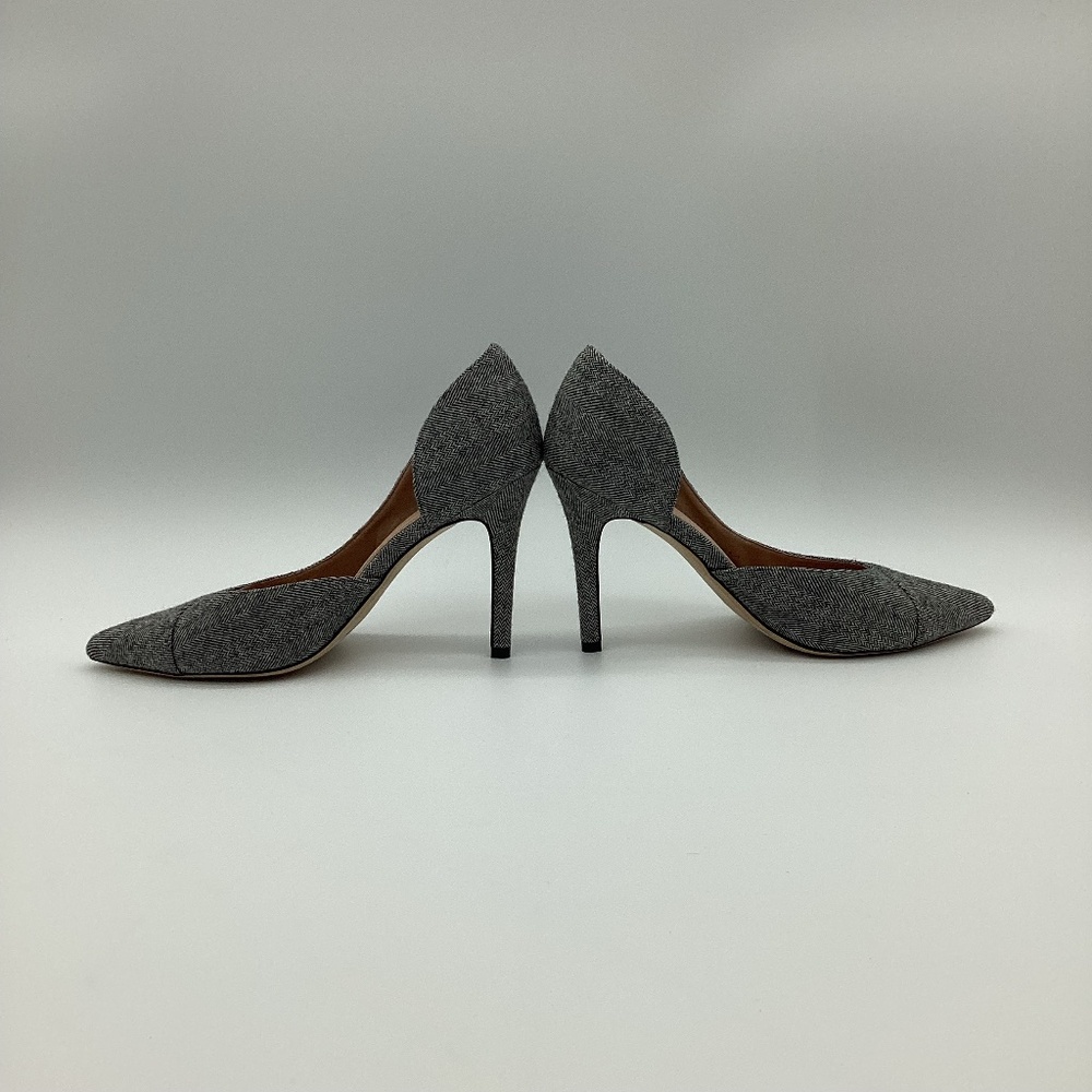 1727. Halogen Gray Herringbone Fabric Pointed Pumps NWOT Size 9